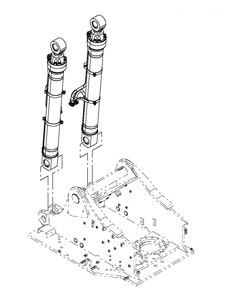 Гидроцилиндр стрелы (без трубок) ZX870-5G 4698977, 4698978, 4653864, 4638080, 4638080 RU